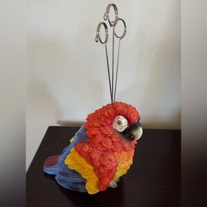 Vintage Papagallo Rojo Resin Parrot Macaw Figurine pictures holder decor
